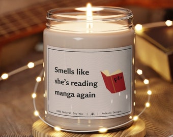 Personalized Manga lover gift candle for anime fan unique anime gift for her funny anime candle manga candle funny candles anime lovers