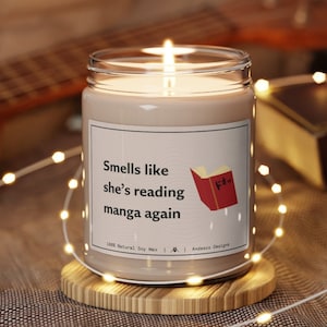 Personalized Manga lover gift candle for anime fan unique anime gift for her funny anime candle manga candle funny candles anime lovers