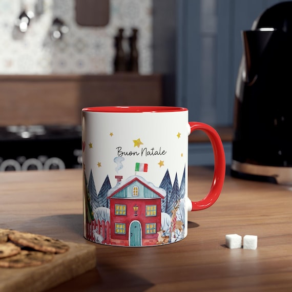 Italy Christmas Mug Italy Mug for Italian Christmas gift for Italian Buon Natale Mug Gift Ideas Italy Coffee Mug Italy Mug with Italy flag
