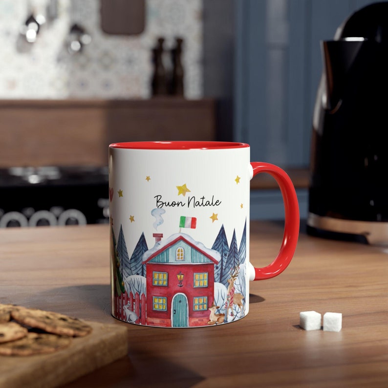 Buon Natale Italy Christmas Mug with italy flag