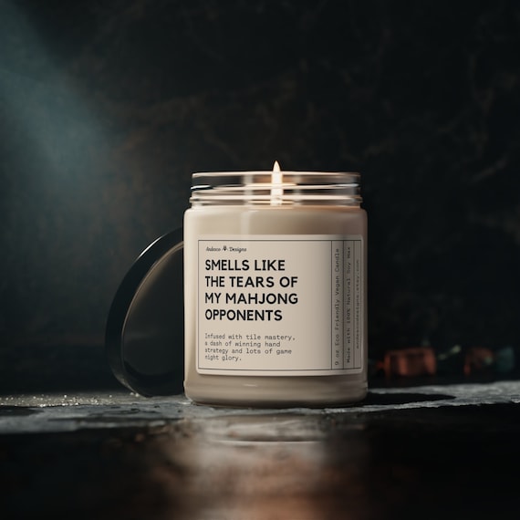Funny Mahjong gifts for her him gift for Mahjong lover gifts for Mahjong players Mahjong Candle Tears of My Mahjong Opponents Mah Jongg gift