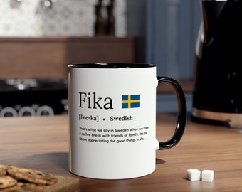 Fika Definition Mug Swedish Mug With Swedish Flag Unique Swedish