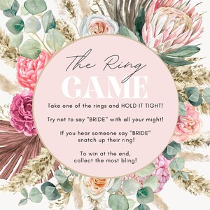 Bridal Shower Party Game - Ring Game