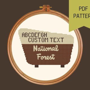 Custom Forest Service Sign Cross Stitch Pattern