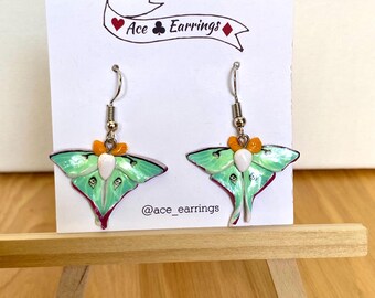 Luna moth earrings