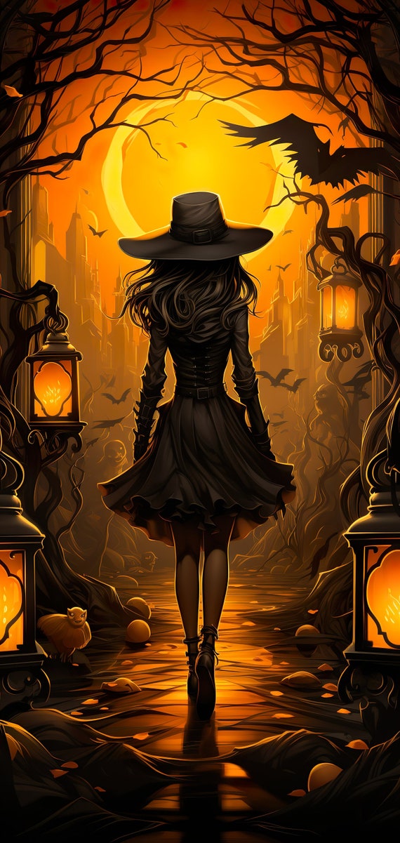 Cute Happy Halloween Witches Wallpaper
