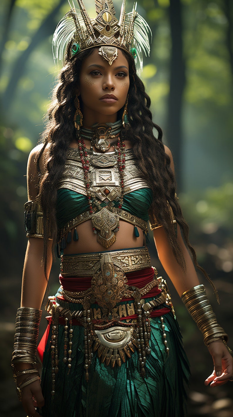 8PACK Aztec Empire Aztec Princess Warrior 31 Aztec Woman Portrait ...