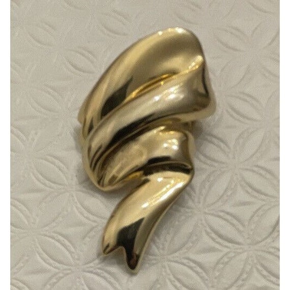 GIVENCHY Chunky SQUIGGLE Swirl BROOCH Abstract 80'