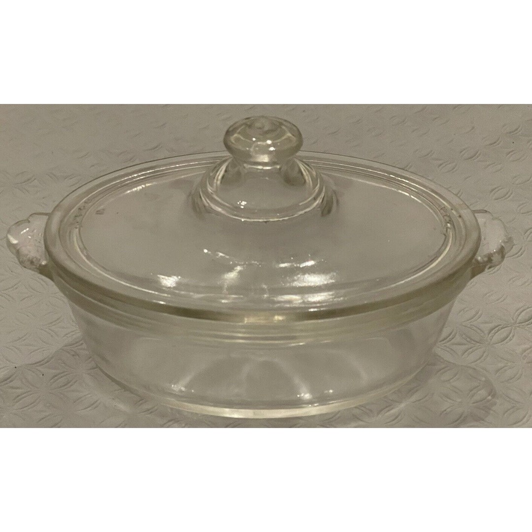 19151918 Pyrex Opal Glass Oval Casserole Lid CG Monogram Etsy
