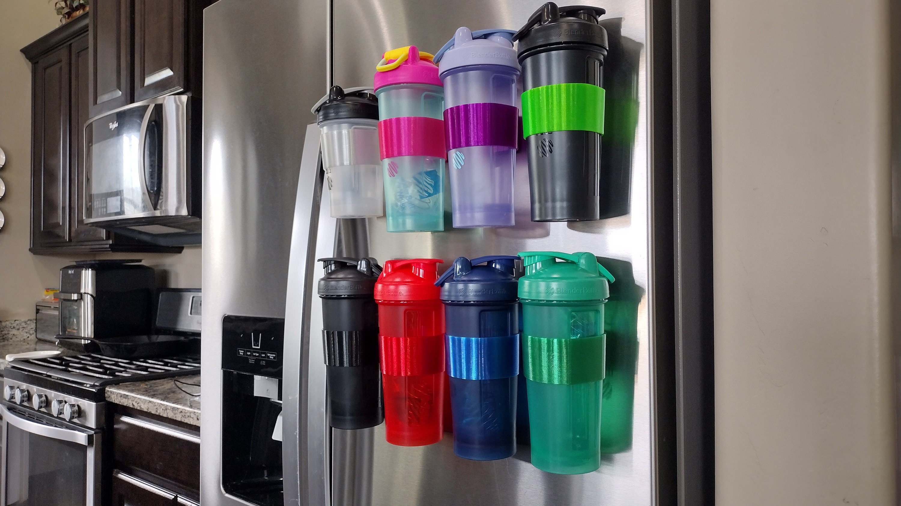 Blender Bottle Lid Storage 3D Printed Cabinet Lid Storage Rack Storage for  3 Large Blender Bottle Lids Workout Bottle Shaker Cup Lid 