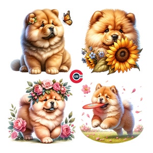 Clipart drôle de chien Chow-Chow, amusant chien Chow-Chow mignon, clipart chien Chow-Chow, décoration de chambre d'enfant, journaux indésirables, scrapbooking et sublimation