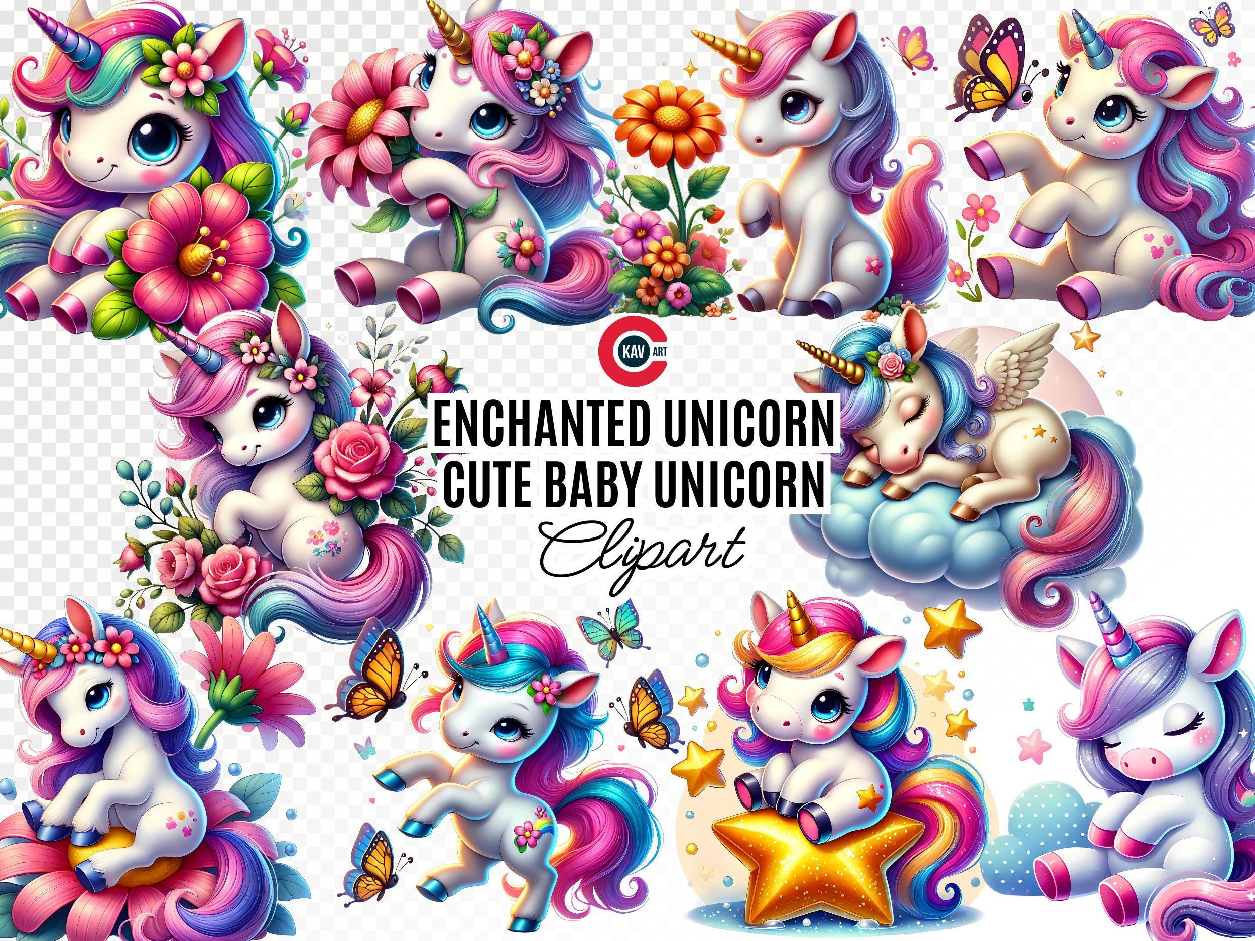 Floral Unicorn Clipart, Baby Unicorn PNG (digital Download) - Etsy