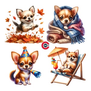 Funny Chihuahua Dog Clipart, Cute Chihuahua Dog Fun, Dog Clipart, Nursery Decor, Junk Journals, Scrapbooking and Sublimation
