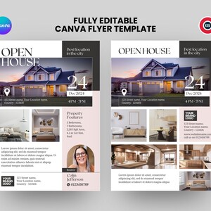不動産 Canva テンプレート、オープン ハウス チラシ テンプレート、チラシ テンプレート、不動産チラシ、DIY チラシ テンプレート デザイン