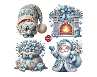 Clipart Noël : images PNG pour les fêtes de fin d'année (téléchargement numérique)
