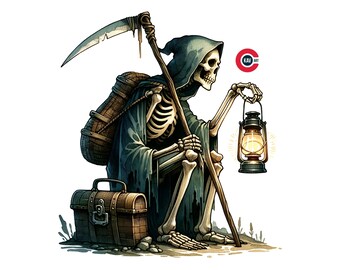 Funny Skeleton Watercolor Clipart: Halloween PNG (Digital Download)