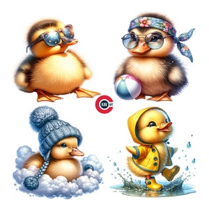 Clipart bébé canard, clipart bébé canard ludique mignon, clipart drôle de canard mignon, bébé canard amusant, journaux indésirables, scrapbooking et sublimation