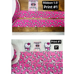 Kitty Print Ribbon 3”