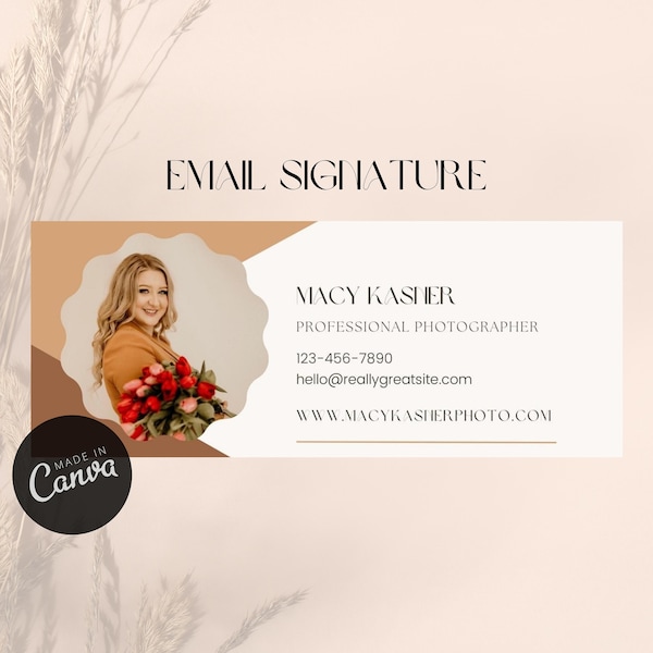 Editable Canva Template Email Signature Customizable Gmail Outlook Yahoo all email platform emails Professional Signature