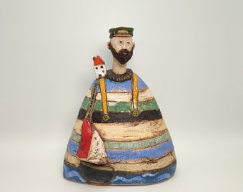 HELLO SAILOR (AHOJ Seafarer) ceramic sculpture, artistic ceramics, handmade ceramics, ceramic sculpture, ceramic art