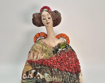 WOMAN in LANDSCAPE 10; inspired by the beauty of the Polish landscape; artistic ceramics, handmade, ceramic sculpture, ceramic art, bust
