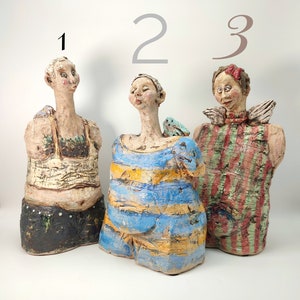 CHARLIE'S ANGEL 2; ceramic sculpture, artistic ceramics, handmade ceramics, ceramic sculpture, figurine, ceramic art, bust