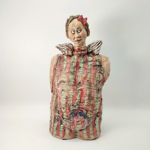 CHARLIE'S ANGEL 3; ceramic sculpture, artistic ceramics, handmade ceramics, ceramic sculpture, figurine, ceramic art, bust