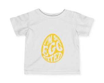 Egg-cited Infant Fine Jersey Tee - Perfect for Easter, Baby Showers, Kids' Outfits, Spring Celebrations, Adorable Gift