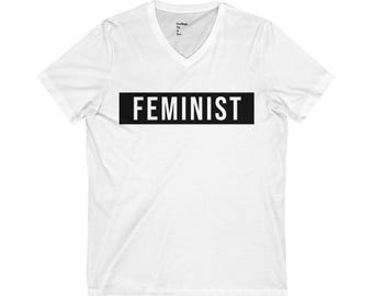 Womans' Feminist V-Neck Tee