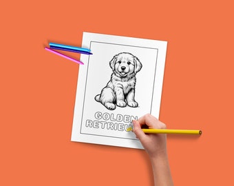Livro de colorir de filhotes | 20 raças de cachorros fofas (páginas para imprimir)