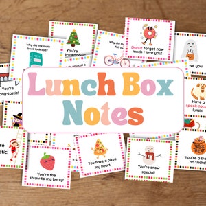 Notas de almuerzo / Tarjetas de lonchera / Notas de lonchera de broma / Tarjetas de aliento / Notas de regreso a la escuela / Notas de almuerzo para niños