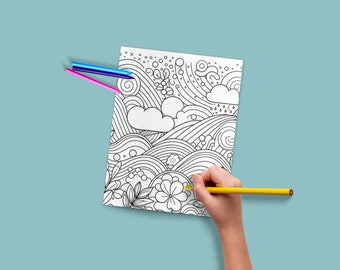 Minimalist Abstract Coloring Pages | Geometric Patterns (Digital Download)