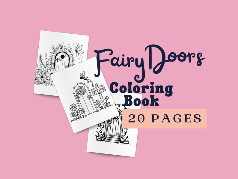Fairy Door Coloring Page | Enchanted Fairy Doors Coloring Pages | Fairy ...