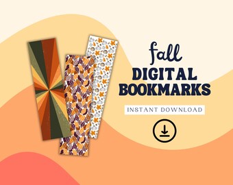 Fall Bookmarks | Pumpkin & Leaves, Set of 20 (Digital Download)