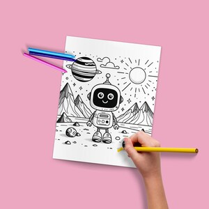 Minimalist Space Coloring Book | Printable Coloring Pages | Rocket Ship Coloring Pages | Outer Space Themed Kids Activity | Astronaut | Star