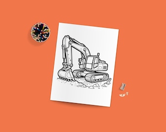 Construction Trucks Coloring Pages | Kids Vehicle Activity (Digital Download)