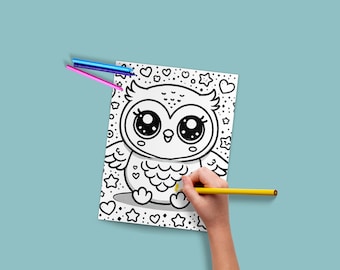 Livre de coloriage animal kawaii mignon | Enfants imprimables (téléchargement numérique)