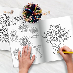 Imprimibles del Día de la Madre / Hojas del Día de la Madre / Página para colorear del Día de la Madre / Corazones, Globos y Flores para el Día de la Madre / Hoja para colorear