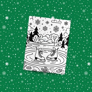 Winter Theme | Kids Coloring Pages | Christmas Theme Items Coloring Book Adults And Kids | Christmas Printable | Instant Download