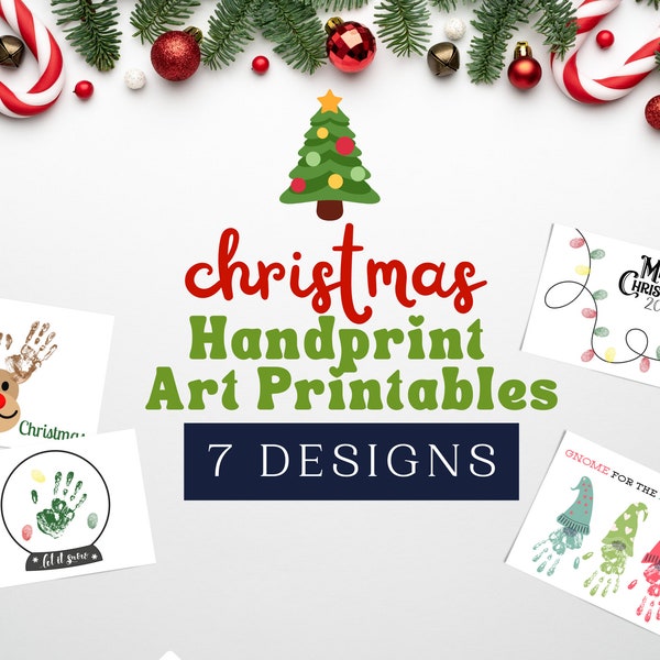 Handabdruck Weihnachtshandwerk | Joy Handabdruck Kunst | Weihnachtsandenken | Kranz Handabdruck Kunst | Weihnachten Handabdruck Kunst Printable | Rentier