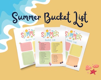 Printable Summer Bucket List | Family Activities Planner (Digital Download)