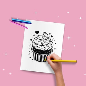 Cupcake Coloring Pages | Sweet Treats Coloring Book | Kids Coloring Book | Cake Coloring | Kids Coloring Pages | Printable Coloring Pages