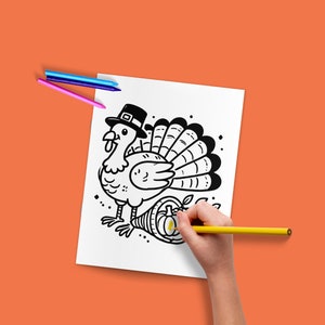 Printable Thanksgiving Coloring Pages | Fall Coloring | Printable Pdf Download | Turkey Coloring Sheet | Nature Animal Coloring Pages