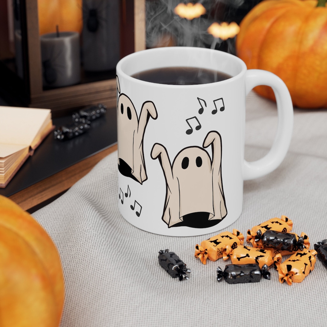 Ghost Coffee Mug Dancing Ghosts Coffee Mug Halloween Music Etsy