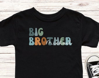 Custom Big Bro Shirt, Personalized Big Brother Tee Pregnancy Announcement Big Brother T-Shirt Baby Announcement Big Brother Toddler Shirt