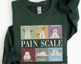 Funny Pain Scale Sweatshirt, Christmas Nurse Sweater, Medical Holiday Shirt, Xmas Gift for Nurse, Healthcare Worker Pain Assessment, Triage