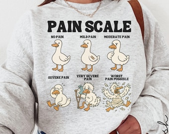 Funny Goose Pain Scale Sweatshirt, Registered Silly Nurse Comfort Colors Shirt, Nurse Appreciation Gift, ER RN Pain Assessment T-shirt