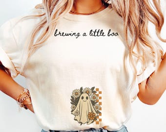 Halloween Pregnancy Announcement Shirt, Spooky Pregnancy Reveal Tshirt, Boho Ghost Maternity Sweatshirt, Baby Reveal Gift for Mom To Be