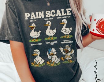 Comfort Colors Funny Goose Pain Scale Shirt, Registered Silly Nurse Sweatshirt, Nurse Appreciation Gift, ER RN Pain Assessment T-shirt