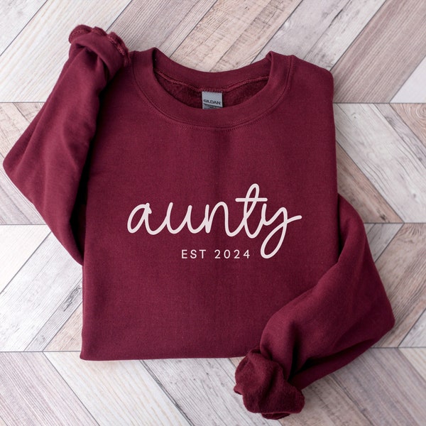 Custom Auntie Est Sweatshirt, Auntie Sweatshirt, Personalized Aunt Sweater, Christmas Gift for Auntie, Mothers Day Gift, Tia, Uncle, Aunty